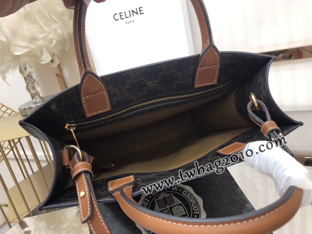 Celine專櫃2023新款手提托特包 191542 賽琳CABAS TRIOMPHE帆布小號豎款手袋 sldj2221